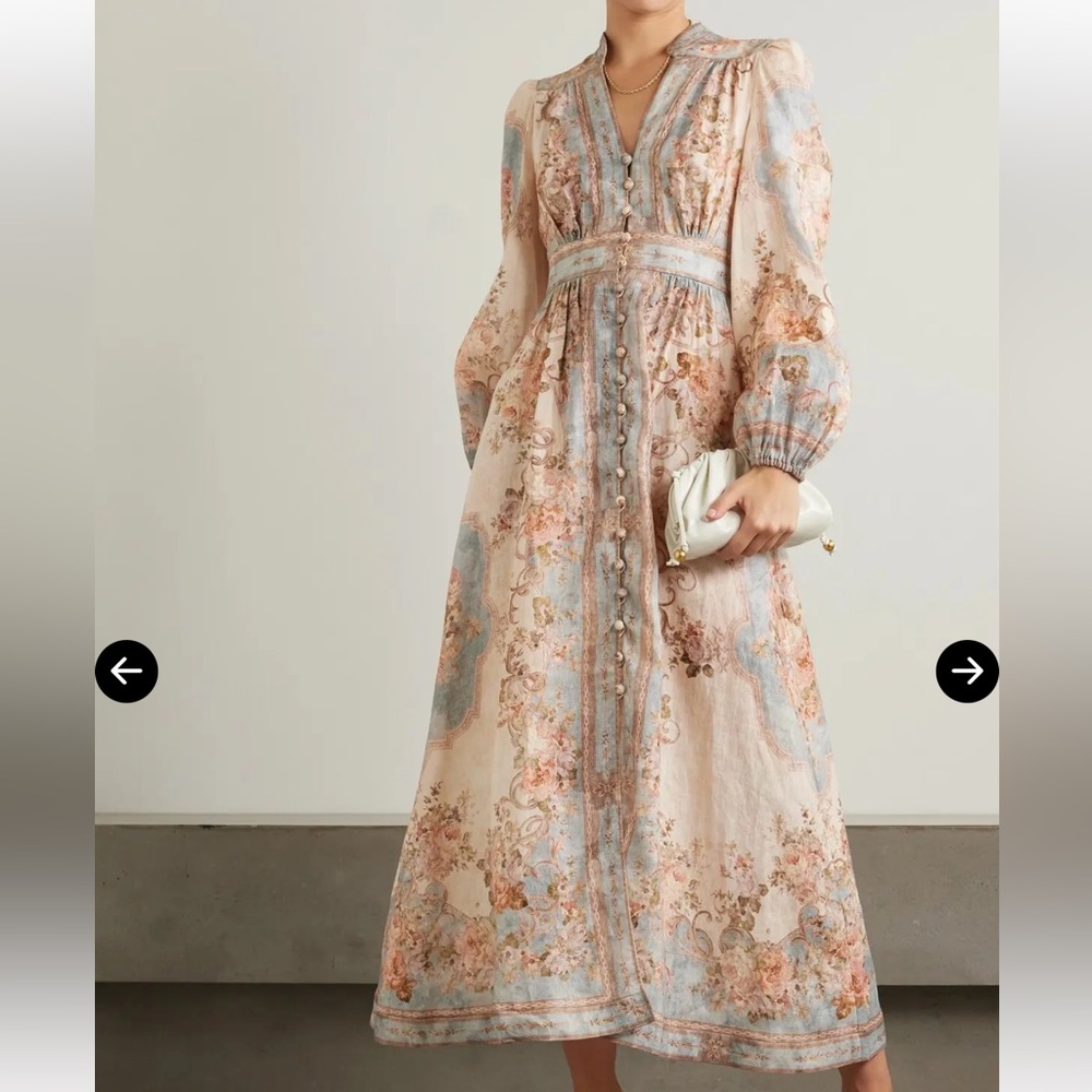 Zimmermann August Plunge Midi Dress